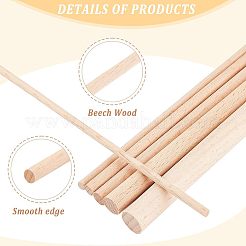 36Pcs 6 Style Beech Wood Sticks&nbsp;DIY-OC0009-26