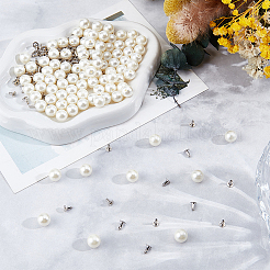 100 Bags ABS Plastic Imitation Pearl Rivet Studs&nbsp;DIY-GF0013-39