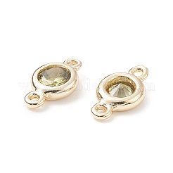 Brass Pave Cubic Zirconia Connector Charms&nbsp;KK-TAC0015-01G-12