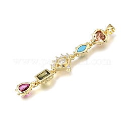Brass Micro Pave Colorful Cubic Zirconia Big Pendants&nbsp;KK-E802-18G-A