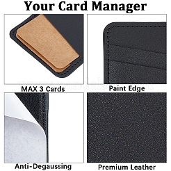 3Pcs Self-Adhesive PU Leather ID Card Holder&nbsp;AJEW-CN0007-50B