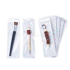 50Pcs Rectangle Glitter Holographic Plastic Yin-yang Zip Top Gift Bags&nbsp;OPP-TADJ0001-07B