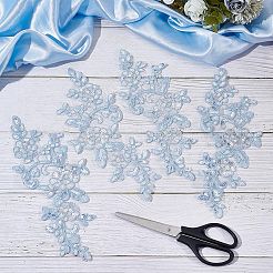 4 Pairs Flower Polyester Applqiues&nbsp;DIY-GF0013-41A