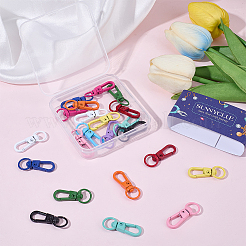 24Pcs 12 Colors Baking Paint Alloy Swivel Clasps&nbsp;FIND-SC0022-93