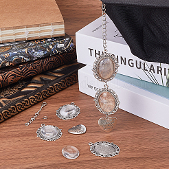 DIY Blank Oval & Heart Alloy Pendants Decoration Making Kit for Graduation&nbsp;DIY-SC0025-37