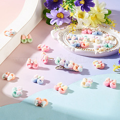 28Pcs 7 Colors Flocky Opaque Resin Cabochons&nbsp;RESI-TA0005-31