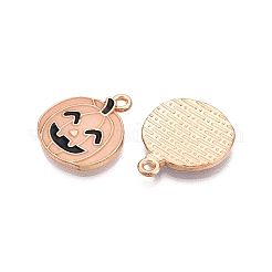 Halloween Theme Rack Plating Luminous Alloy Enamel Pendants&nbsp;ENAM-N056-229G