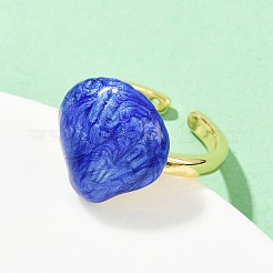 Brass Enamel Adjustable Cuff Rings for Women&nbsp;RJEW-G357-01N