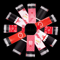 120Pcs 6 Styles Valentine's Day Rectangle Plastic Cellophane Bags&nbsp;OPC-TA0001-06