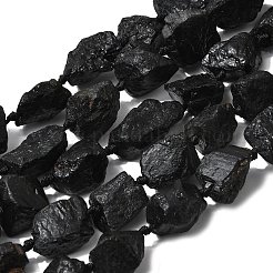 Raw Rough Natural Black Tourmaline Beads Strands&nbsp;G-B172-A01