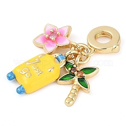 Rack Plating Brass Cubic Zirconia Summer European Dangle Charms&nbsp;X-KK-P287-01B-G