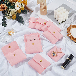 Microfiber Jewelry Envelope Pouches Gift Bags with Snap Button&nbsp;ABAG-WH0032-104B