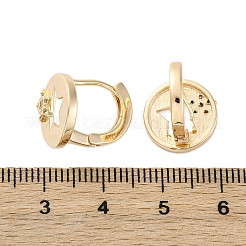 Brass Clear Cubic Zirconia Hoop Earrings&nbsp;EJEW-Q014-38G