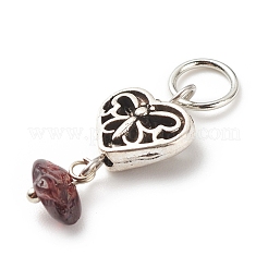 7Pcs 7 Styles Chakra Natural & Synthetic Mixed Stone Chips Alloy Pendants&nbsp;PALLOY-JF01778-04