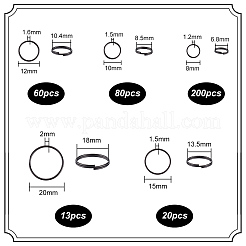 373Pcs 5 Styles Iron Split Key Rings&nbsp;IFIN-PH0001-93
