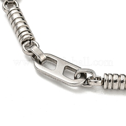 Non-Tarnish 201 Stainless Steel Column & Oval Link Chain Bracelet&nbsp;BJEW-B078-38P