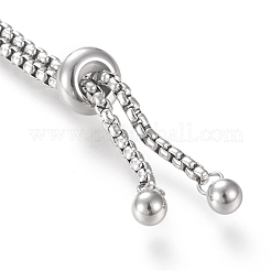 Tarnish Resistant Adjustable 304 Stainless Steel Slider Bracelet/Bolo Bracelets Making&nbsp;X-STAS-I153-02P