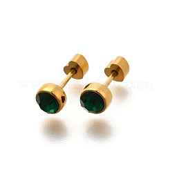 Ion Plating(IP) 304 Stainless Steel Stud Earrings&nbsp;EJEW-A118-14G-01