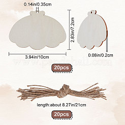 Animal Theme Unfinished Blank Wooden Pendants Set for Painting Arts&nbsp;WOOD-WH0124-26F