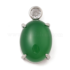 Dyed Natural Green Chalcedony Pendants&nbsp;G-S001-04P