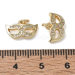 Brass Micro Pave Clear Cubic Zirconia Charms&nbsp;CU-CBAF0F8-11G