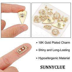 10Pcs 5 Style Brass Micro Pave Clear Cubic Zirconia Pendants&nbsp;FIND-SC0002-59