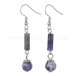 Natural Green Aventurine & Red Aventurine & Sodalite & Tiger Eye Dangle Earrings&nbsp;EJEW-JE06661