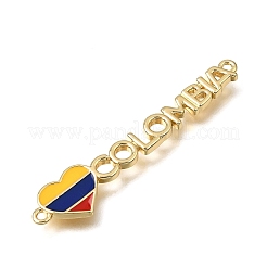 Brass Enamel Connector Charms&nbsp;KK-CBAA632-34G