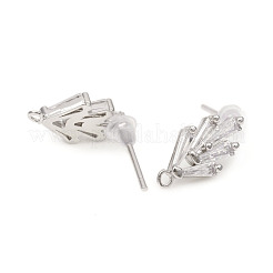 Brass Stud Earring Findings&nbsp;X-ZIRC-L096-16P