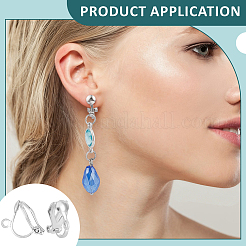 40Pcs 925 Sterling Silver Clip-on Earring Findings&nbsp;STER-BC0004-56B