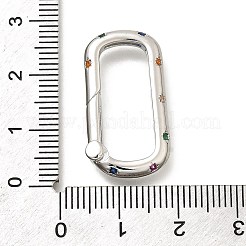 Brass Micro Pave Cubic Zirconia Spring Gate Rings&nbsp;KK-Z093-01P