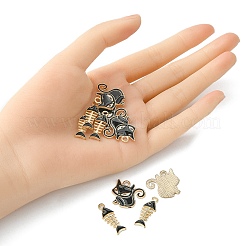 10Pcs 2 Styles Alloy Enamel Pendants&nbsp;ENAM-YW0003-15