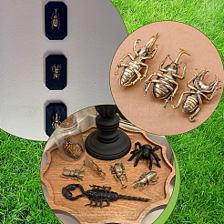 4Pcs 4 Styles Alloy Beetle & Mantis Display Decorations&nbsp;DJEW-SP0001-37