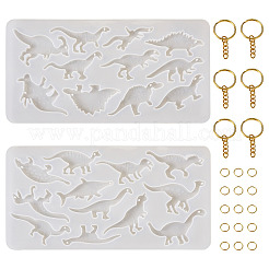 2Pcs 2 Style Dinosaur Pendant DIY Silicone Molds&nbsp;DIY-TA0009-03