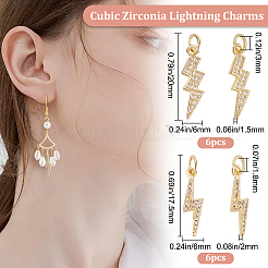 12Pcs 2 Styles Brass Micro Pave Cubic Zirconia Pendants&nbsp;ZIRC-BBC0001-54