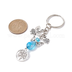 Glass Angel & Alloy Tree of Life Pendant Keychains&nbsp;KEYC-JKC00652