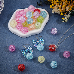 40Pcs Transparent Crackle Acrylic Beads&nbsp;PACR-PA0001-19