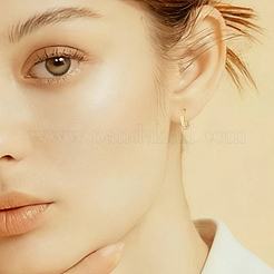 10 Pairs 2 Colors Brass Huggie Hoop Earrings&nbsp;EJEW-BBC0002-20