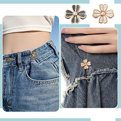 4Pcs 2 Colors Flower Alloy Enamel Adjustable Jean Button Pins&nbsp;DIY-TA0014-92