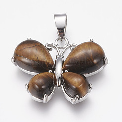 Natural Tiger Eye Pendants&nbsp;G-E467-09D