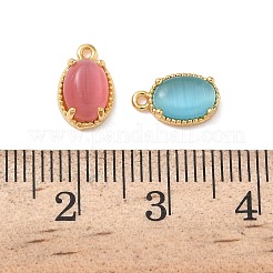 Oval Brass Charms&nbsp;KK-D024-27G