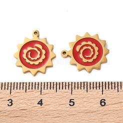 Ion Plating(IP) 304 Stainless Steel Red Enamel Pendants&nbsp;STAS-M102-66G