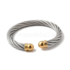 304 Stainless Steel Cuff Bangles&nbsp;BJEW-P310-26B-GP