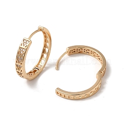 Brass Micro Pave Cubic Zirconia Hoop Earrings&nbsp;EJEW-M238-59KCG