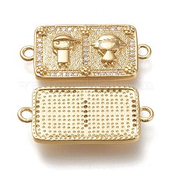 Brass Micro Pave Cubic Zirconia Links Connectors&nbsp;ZIRC-F116-26