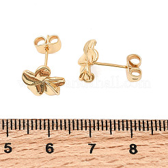 Flower Brass Stud Earrings Findings&nbsp;KK-K374-26G