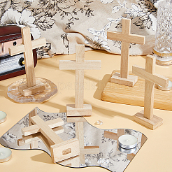 5Pcs Wooden Cross Display Decorations&nbsp;DIY-FH0009-71