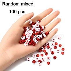 200Pcs Expression & Letter Acrylic Beads&nbsp;MACR-FP0001-28