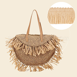 25M Polyester Tassel Lace Ribbon&nbsp;OCOR-WH0082-192A