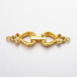 Brass Micro Pave Cubic Zirconia Fold Over Clasps&nbsp;ZIRC-F013-01G-FF